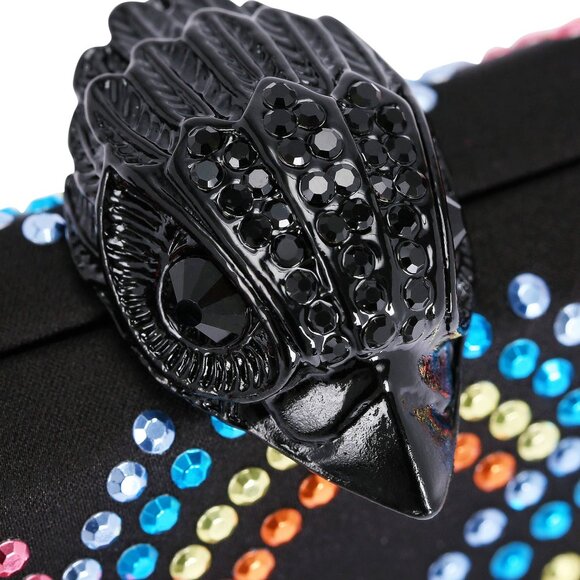 KURT GEIGER LONDON Rainbow Crystal Clutch + Removable Chain Shoulder Strap NWT - Picture 4 of 12